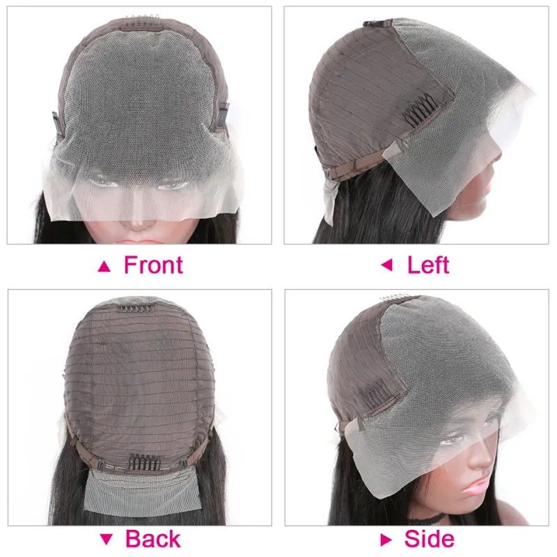 Parrucche frontali in pizzo con onde del corpo per capelli umani da donna, parrucca con chiusura pre-pizzicata frontale_voghion.com