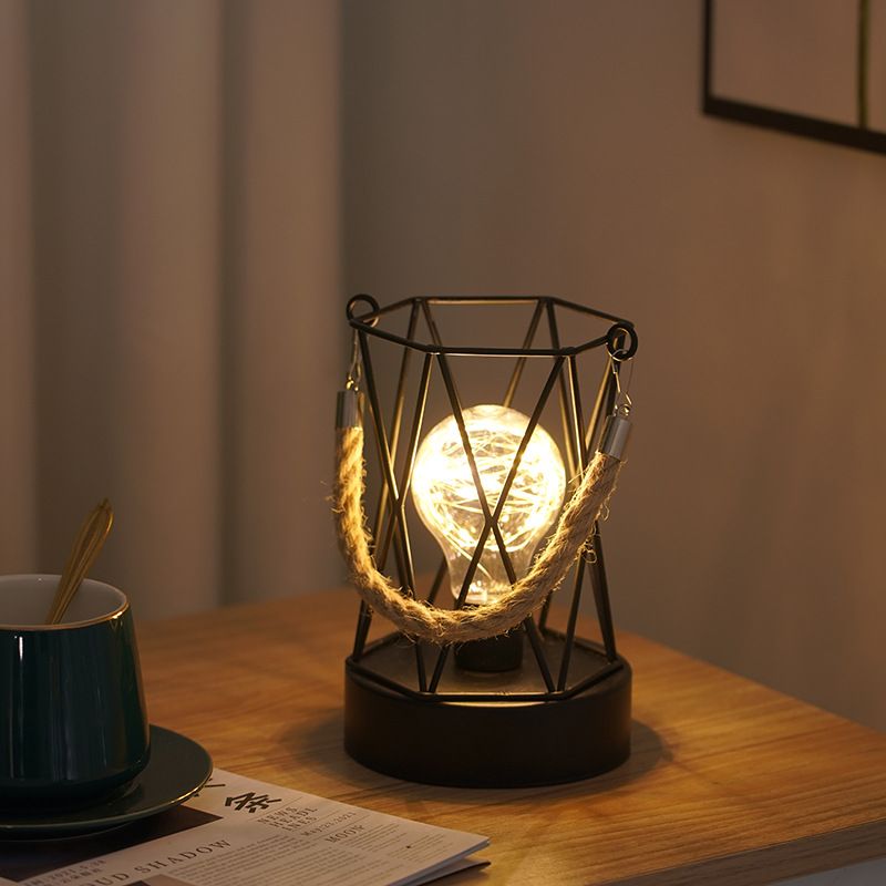 Nordic fier decorativ decor interior design pahar de vin roșu lampă din sârmă de cupru lumină de noapte de Crăciun_voghion.com