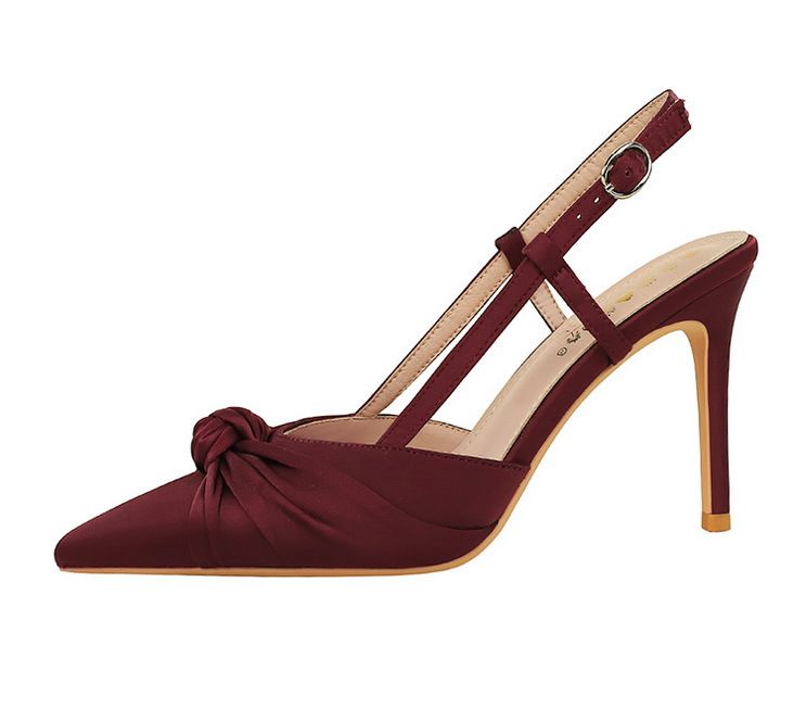Elegant Satin Bow Pointed-Toe Stiletto Heels For Women - Chic Open Back Dress Shoes For Parties & Special Occasions (Sizes 34-40, Colors Available)_voghion.com