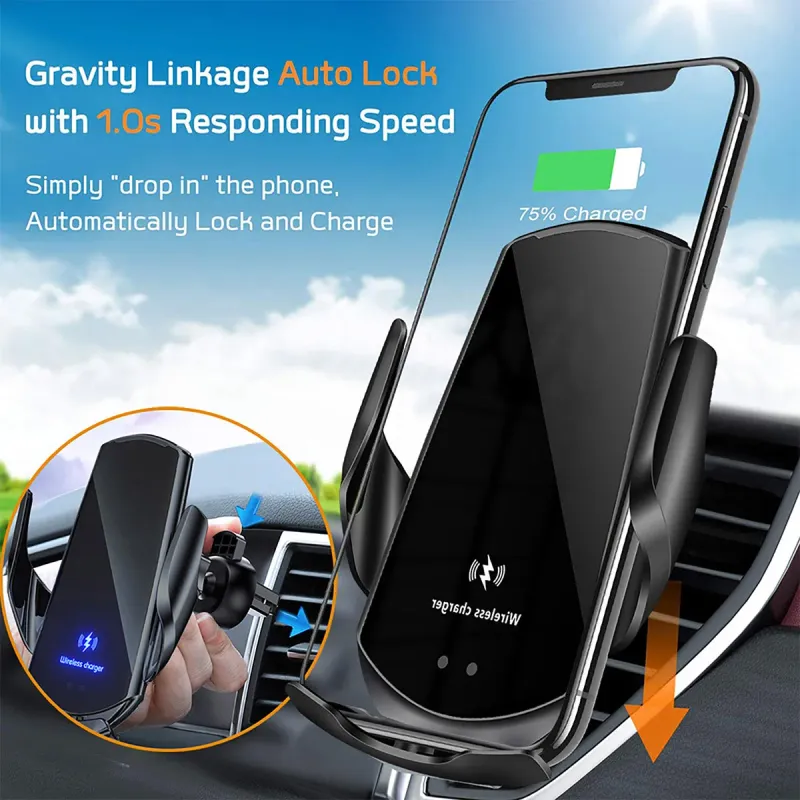 30 Fast Charging Station Wireless Charger Automatic Car Phone Holder Infrared Induction For IPhone 15 14 13 12 Xiaomi_voghion.com