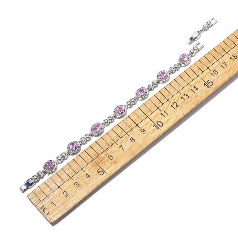 Korean Blue Color Treasure Rectangular Light Pure Handmade Inlaid Geometric Colored Zircon Bracelet For Women_voghion.com