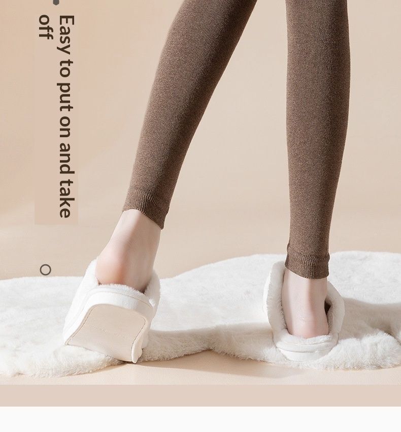 Voyage Knee Pads Women Autumn Winter Over-the-Knee Leg Warmers Terry Fleece Thickened Warm Non-Slip Black Women's Long Socks_voghion.com