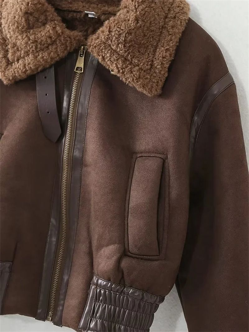 Women s Summer New Collection Autumn Winter Fleece Collar Fury Loose Top_voghion.com