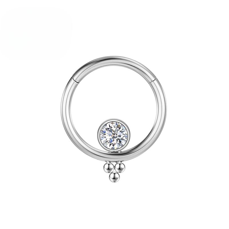 F136 Titanium Nose Rings Piercing industrial Tragus Clicker Hinged Segment Cartilage Helix Septum CZ Ear Cuffs Earrings Body Jewelry_voghion.com