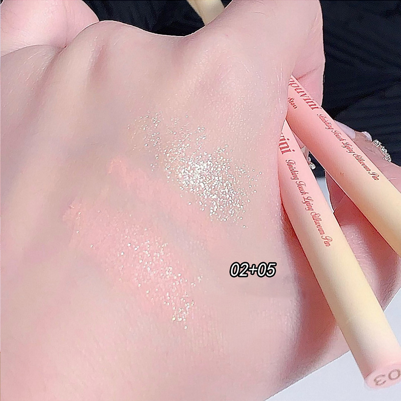 Glitzer liegender Diamant-Seidenraupen-Lidschattenstift, Augen-Make-up-Textmarker, wasserfester Glitzer, aufhellende Flüssigkeit_voghion.com
