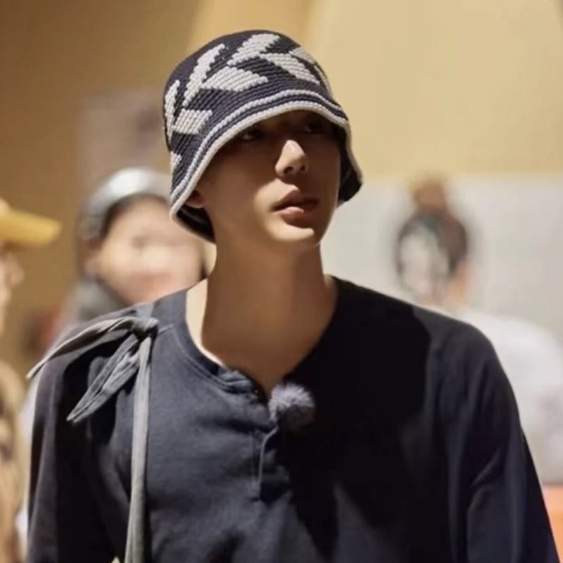 Mode Ins Haruku Stijl Contrasterende Kleur Gebreide Emmerhoeden voor Mannen Lente en Herfst Straatmode Retro Pullover Dames_voghion.com
