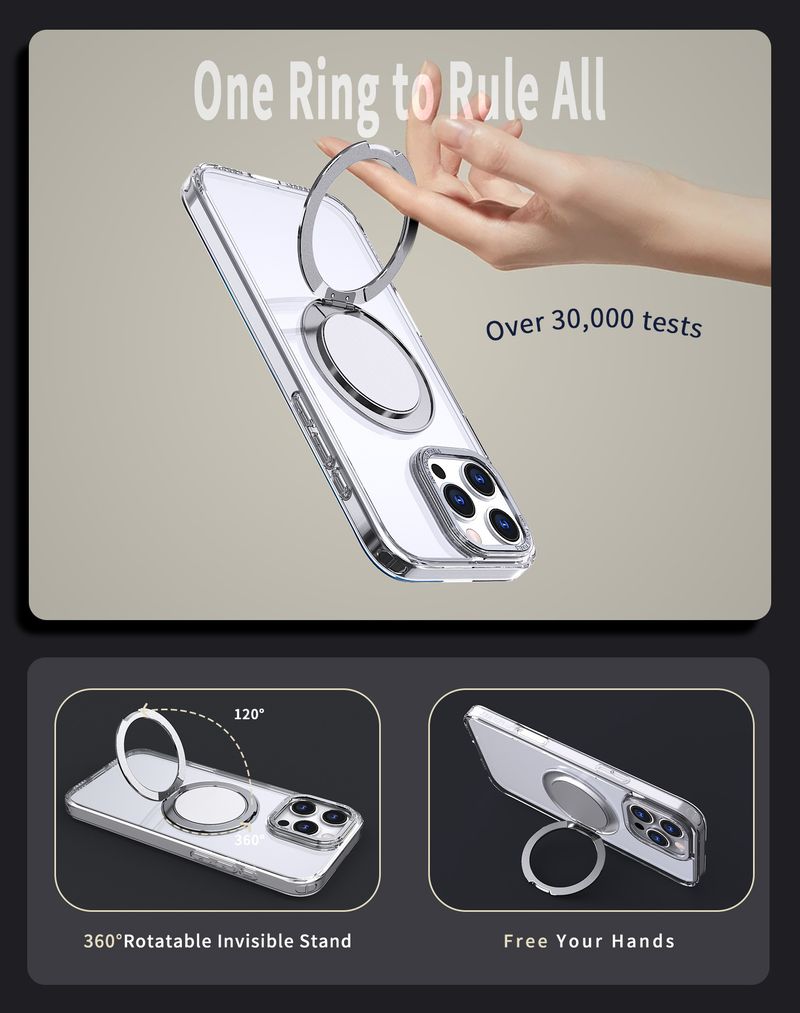 Telefonhülle Anwendbare Handyhülle Transparente, drehbare magnetische Saugschutzhülle_voghion.com