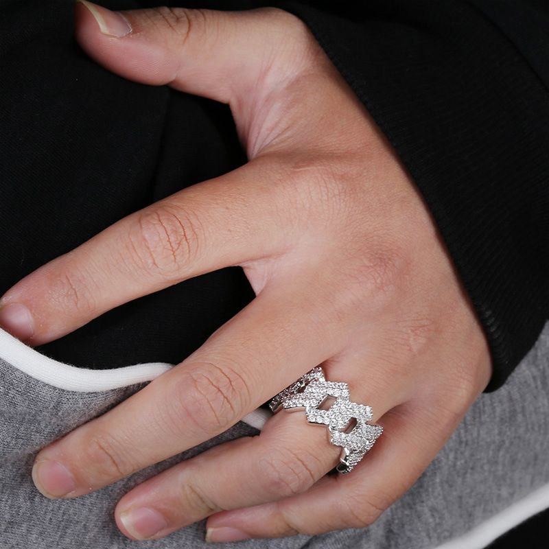Hip Hop 14mm Wilted Cuban Real Gold Electroplated Double Row Zircon Ring_voghion.com