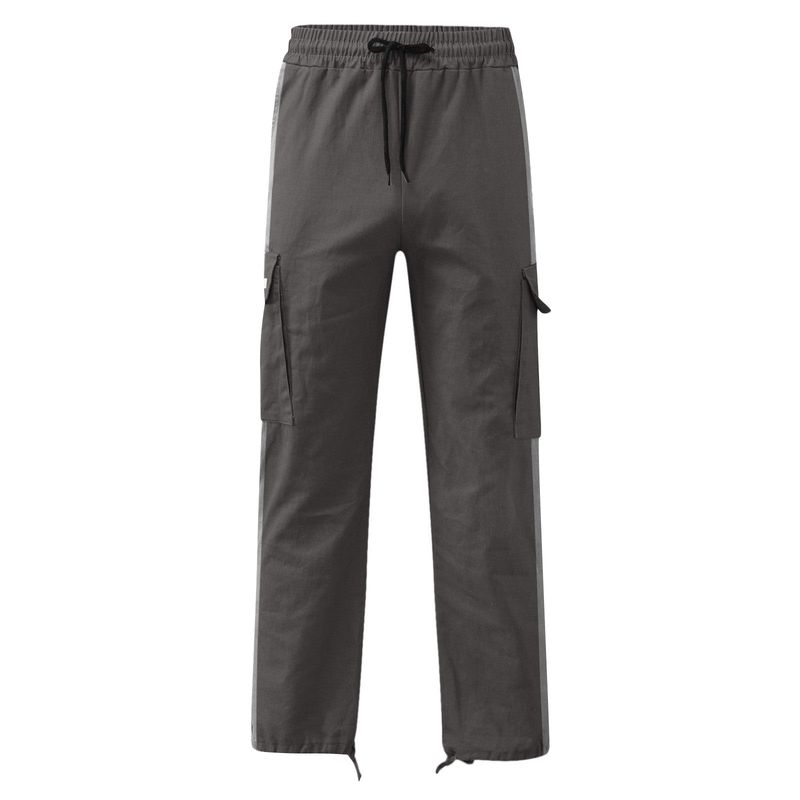 Pantaloni cargo da uomo nuovi, primavera-autunno 2025, con coulisse e design a blocchi di colore_voghion.com