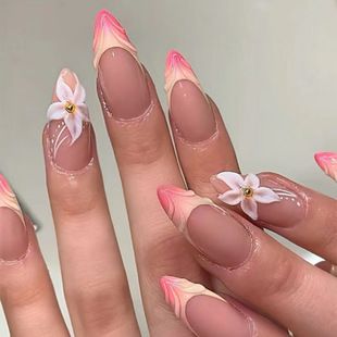 Nails Art & Tools Frosted Golden Autumn Orange Style Long Water Pipe Nail Hot Girl Style Diamond Flower Wear Nail Wholesale Nails_voghion.com