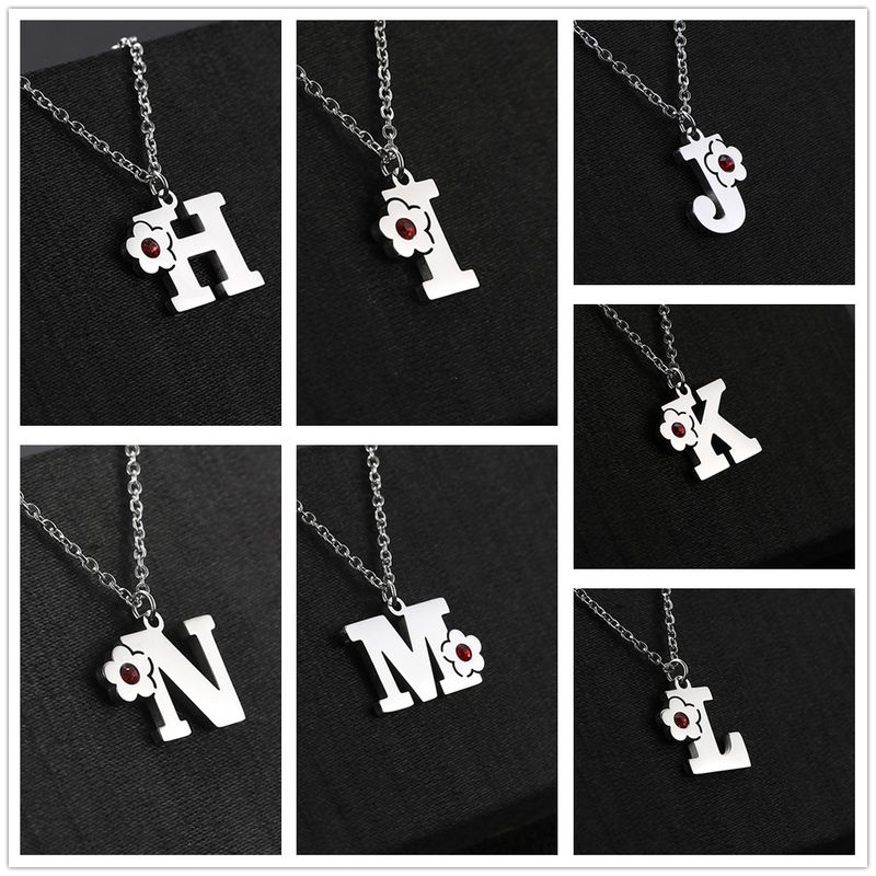Collar con inicial de acero inoxidable con letras mayúsculas de cristal Skyrim para mujer, colgante con alfabeto A-Z, gargantilla, tendencia 2024_voghion.com