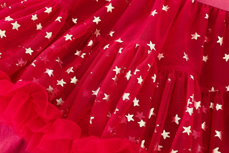 Abbigliamento per bambini Leggings per bambine Culottes Autunno e inverno Vacanze Due pezzi Pantaloni per bambini Gonna tutù per bambine Gonna tutù a rete con stelle Pantaloni_voghion.com