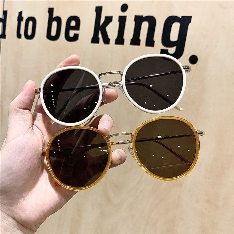 Ins Super Hot Glasses Retro Round Frame Small Face Women's Tide Orange Street Sunglasses_voghion.com
