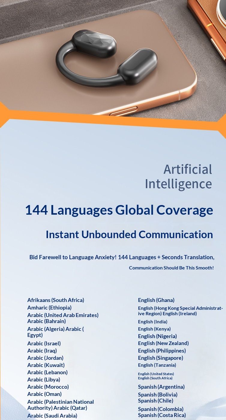 NeoGear New AI Translation OWS In-Ear Wireless Ear-Hook Open-Type Noise Cancelling Long Battery Life Bluetooth Earphones 144_voghion.com