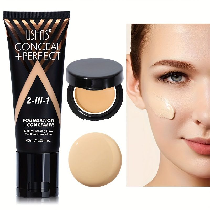 (Display box) USHAS makeup multi-function 2 in 1 foundation make-up+concealer FS424B_voghion.com