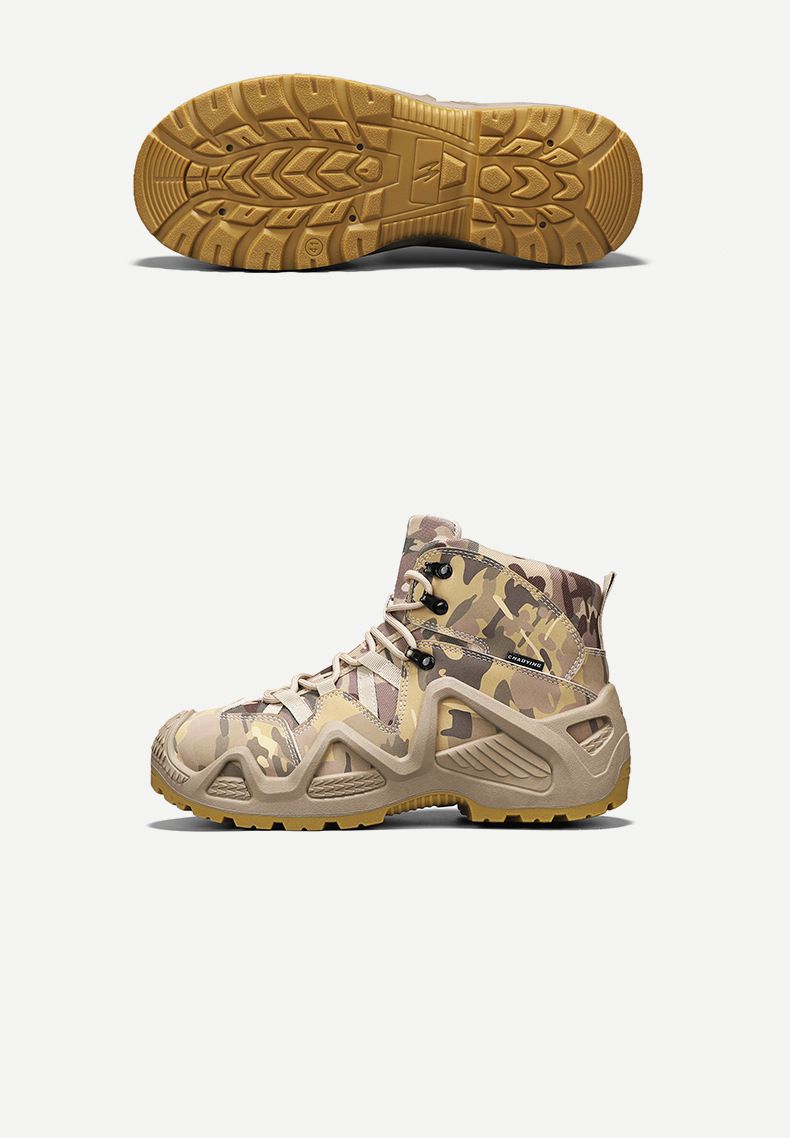 Autumn new high-top mountaineering wear-resistant anti-slip increase camouflage outdoor Training tactics_voghion.com