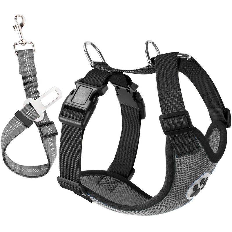 Nova coleira de tecido de poliéster para cães médios e grandes, peitoral refletivo industrial para animais de estimação_voghion.com