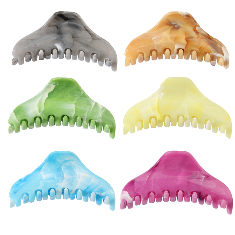 Alle-spiel grabbing clips bunte retro marmor muster shark clips weibliche zurück der kopf haar klaue clips großhandel_voghion.com