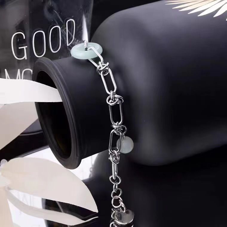 Titanium Steel Crystal Splicing With Male Female Ins Style, Niche Design, Sweet High-end Feeling, Simple And_voghion.com