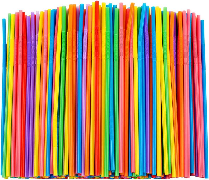 EcoFlex 300-Pack Curved Straws - BPA Free Disposable_voghion.com