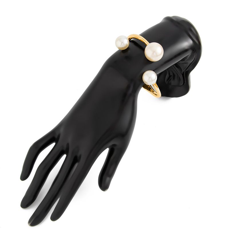 Simple And Elegant Irregular Metallic Bracelet With A Fashionable Feel Pearl Opening Spring Bracelet_voghion.com