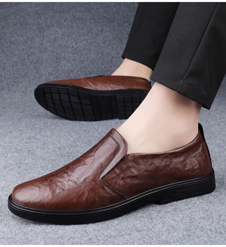 Lässige Lederschuhe für Herren, kleine Lederschuhe, Herrenschuhe, bequeme Schuhe, karierte Herrenschuhe_voghion.com