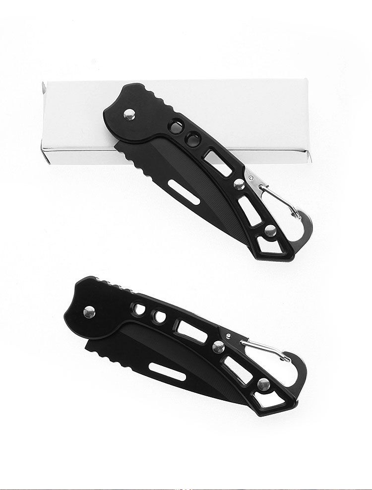 Navaja plegable de acero inoxidable para supervivencia, caza, acampada, pesca, portátil, para llevar fruta, herramientas para exteriores, para enviar cuerdas._voghion.com