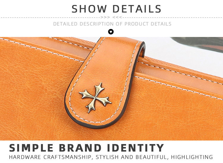 Women's wallet long baellerry version multifunctional zipper mobile phone bag wax leather buckle tassel women's bag_voghion.com
