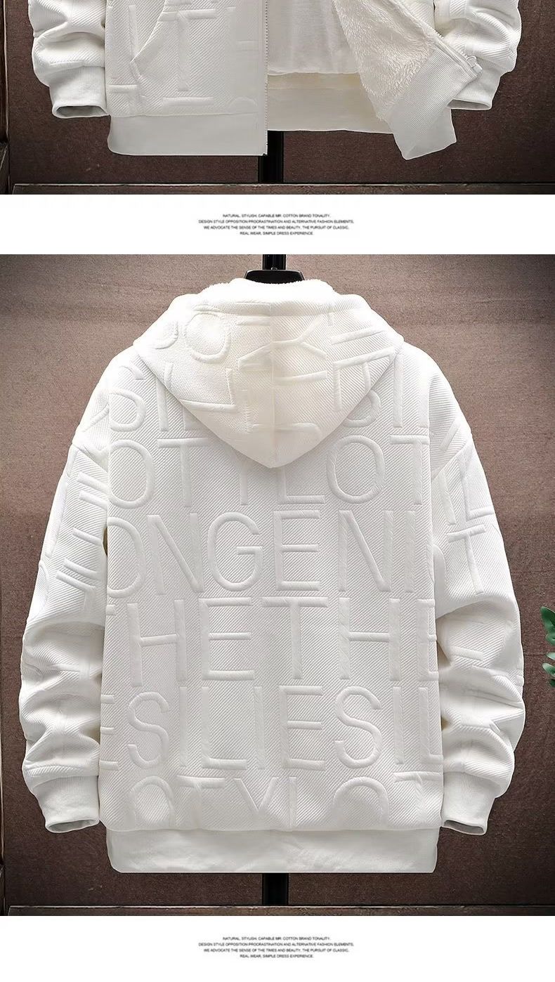 Streetwear-Kapuzenpullover mit Reißverschluss für Herren – leichte Polyesterjacke, lässige Oversize-Passform (Grau/Weiß/Schwarz, M-2XL)_voghion.com