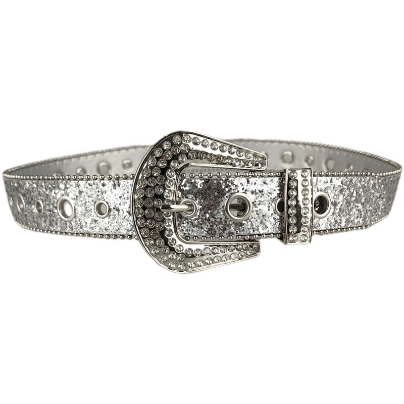 Fashion Rhinestone Belt For Women - Wide Waist Belt With Sparkling Crystals, Stylish & Versatile Accessory For Pants & Dresses_voghion.com