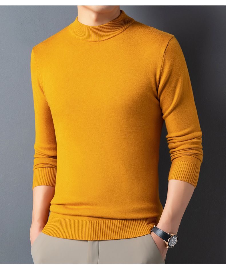 Herbst und Winter Halbhoher Kragen Precision Edition Dicker Herren Strickpullover mit Kapuze_voghion.com