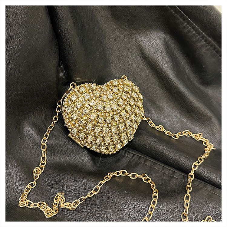 Neue Mode Funkelnder Diamant Lippenstift Mini Dekorative Clutch Crossbody Abendtasche_voghion.com