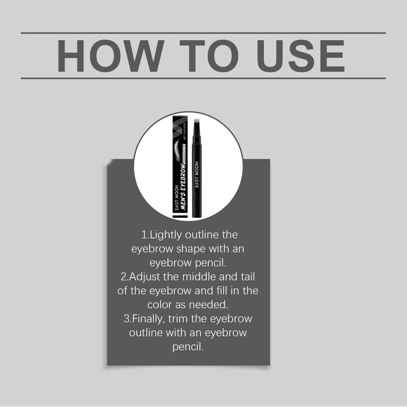 Men's Four-Prong Eyebrow Pencil Daily Color-Enhancing Shaping Natural Smooth Brow_voghion.com