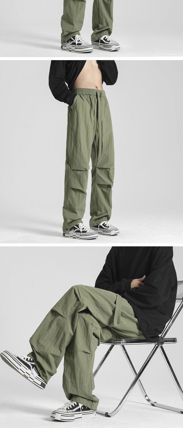 Herrenbekleidung, wasserdichte Hose, lockere Fallschirmjägerhose, gerade Fallschirm-Freizeithose für Herren_voghion.com
