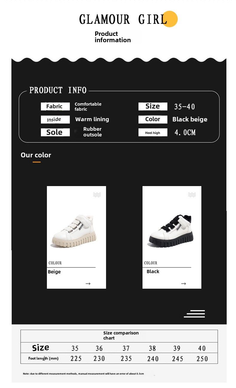 Stivali da neve alti in pile da donna, scarpe termiche per studenti, scarpe casual con plateau in cotone_voghion.com