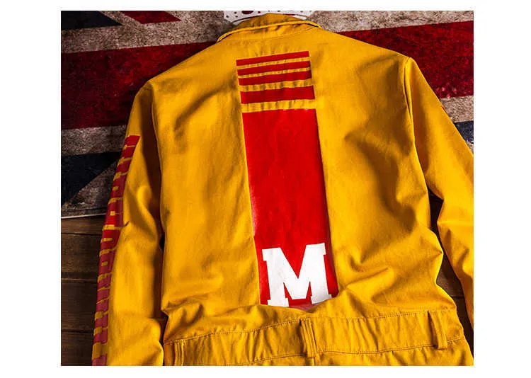Jeans Sokotoo Men's letters printed long sleeve yellow joggers jumpsuits Y2K Youth overalls Coveralls T221102_voghion.com