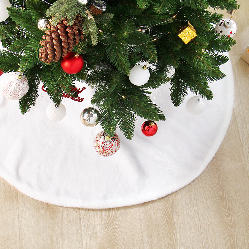 Nuova gonna in peluche bianca pura decorazione accessori per l'albero di Natale_voghion.com