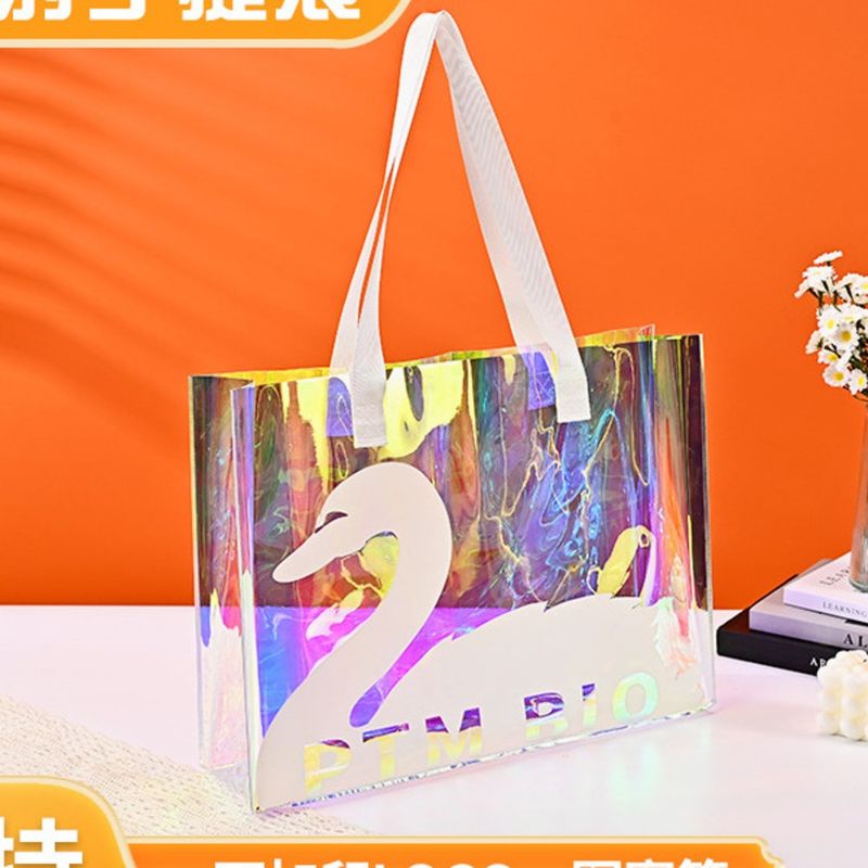 Borsa a tracolla in PVC di alta qualità, colorata, impermeabile, in plastica, con laser, può essere utilizzata_voghion.com