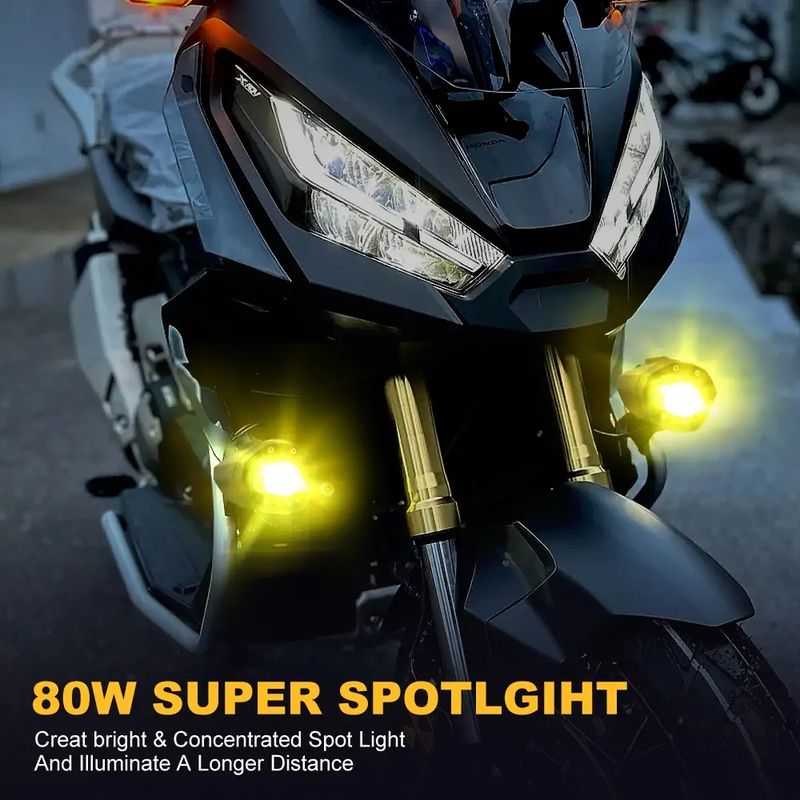 New Led Motorcycle External 80w 6000k Waterproof Fog Light Spotlight For Motorcycle Bicycle Yacht Led Spotlights W/ Strobe Modes_voghion.com