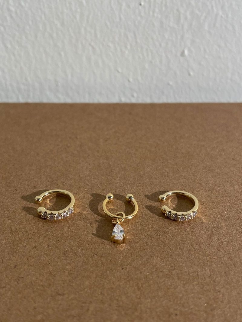 FEARLESS Jennie Style Asymmetrischer Wassertropfen Kleiner Creolen-Ohrclip Zweiweg-Tragemöglichkeit Einfache Ohrclips Ohrschmuck_voghion.com