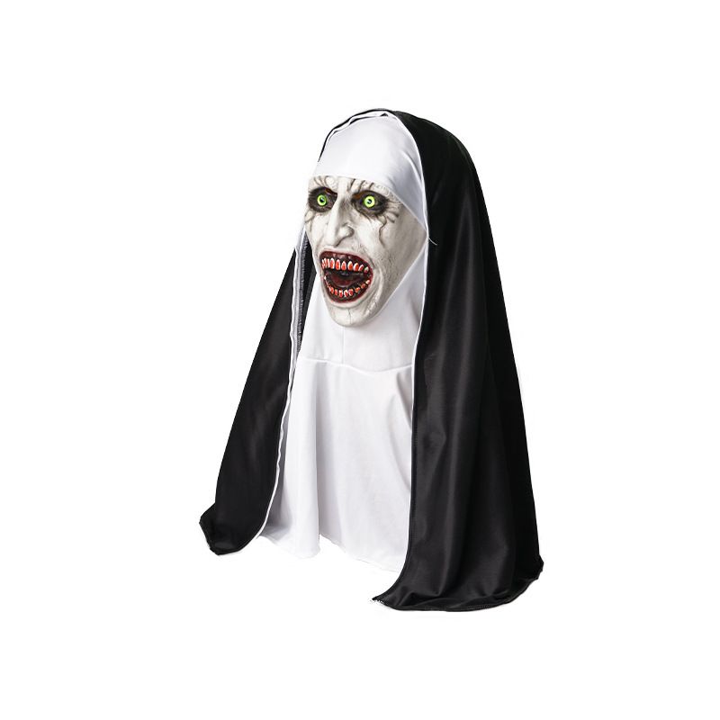 Halloween The Conjuring 2 Nun Mask Halloween Scary Makeup Mask Tricky Ghost Face Horror Scary Latex Headgear Nun_voghion.com
