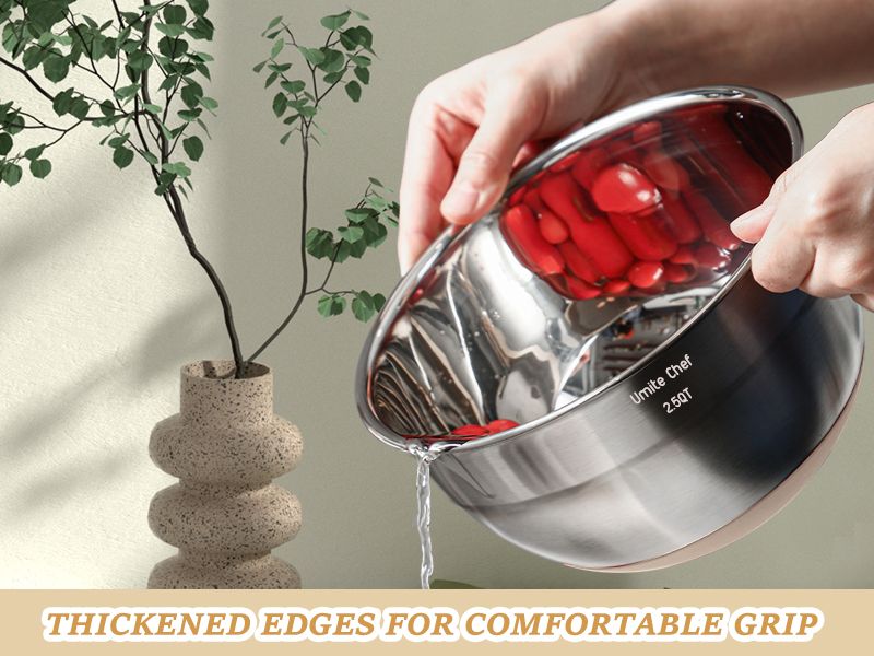 26PCS Stainless Steel Mixing Bowls Set With Airtight Lids Non-Slip Bottoms Grater Attachments Kitchen Gadgets 7 4 2.5 2.0 1.5 1QT_voghion.com