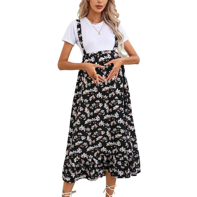 Falda estampada desmontable con correa elástica para mujer embarazada, novedad de 2024 (no equipada con parte superior)_voghion.com