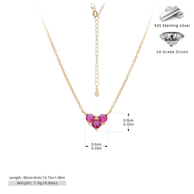 Elegante Halskette mit Herzanhänger für Damen aus 925er Sterlingsilber, mehrlagige Kette mit mehreren Farboptionen, minimalistischer Stil für den Alltag_voghion.com