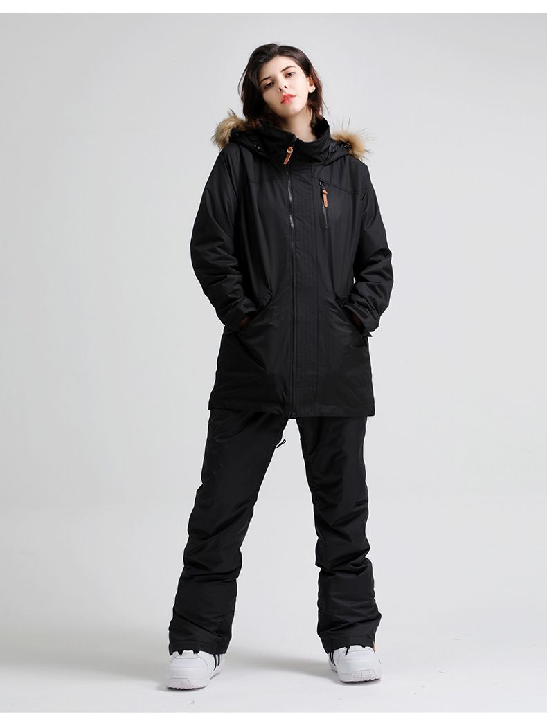 Mulheres esqui à prova de vento à prova d'água clipe quente algodão esportes ao ar livre equipamentos moda simples inverno neve jaqueta_voghion.com
