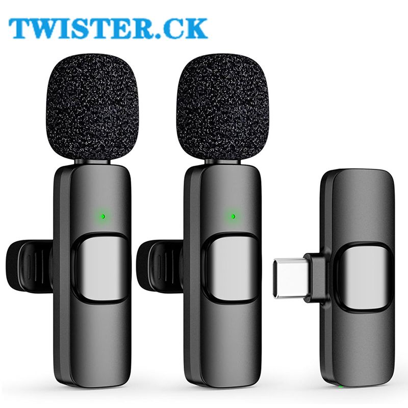 2024 Nuovo tipo C Mini Wireless Lavalier da 1 a 2 Riduzione del rumore Risvolto Mic Clip sul microfono per la registrazione video Vlog_voghion.com