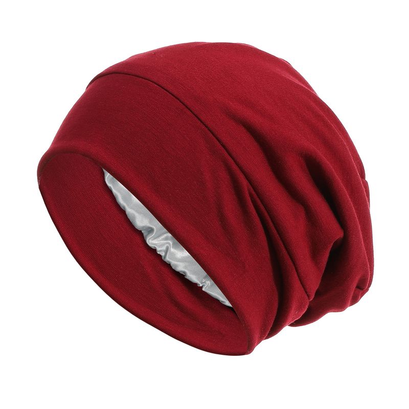 Cappelli da uomo a doppio strato in cotone modal, a tesa larga, per la cura dei capelli, con fodera in raso, semplici e alla moda, adatti a tutti i tipi di capelli._voghion.com
