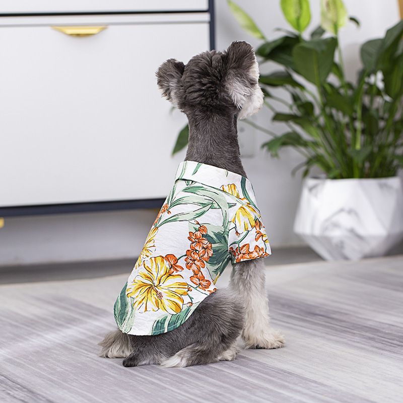 Haustierkleidung für große Hunde Hawaiian Beach Casual Shirt Mensch-Hund Eltern-Kind-Outfit Sommer Thin Style Factory_voghion.com