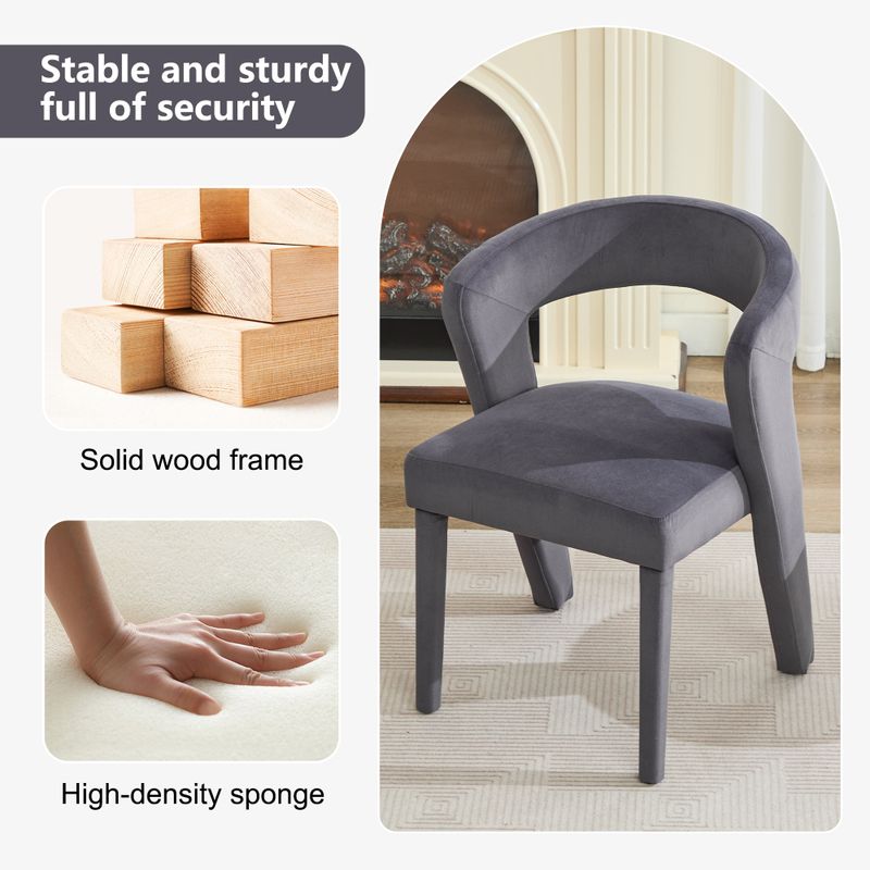 Neuheit Sessel, Loungesessel, Polsterstühle, Einzelsofa, Wannenstuhl, Einzelner Stuhl, 59x60x79 Cm, Samt, Tragfähigkeit 150 Kg, Grau_voghion.com