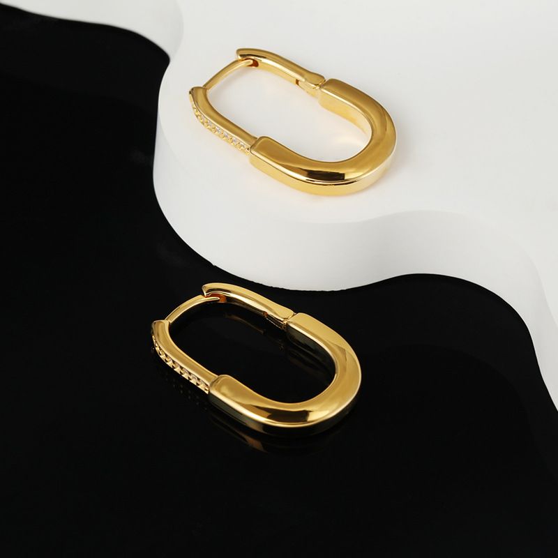 Smeigtukai auskarai Sterlingo sidabro U formos cirkonio auskarai Nišoje Minimalistiniai Universalūs Retro Elegantiški Papuošalai Korėjos moterų aukščiausios klasės jausmas_voghion.com